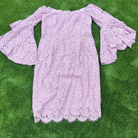 City Chic Lace Amour Off the Shoulder Dress (Plus Size) - Picture 1 of 4